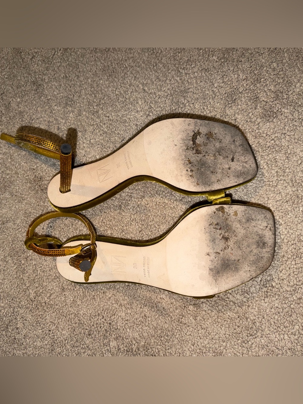 Tamara Mellon Stellar Sandals Topaz Crystal-Embellished Velvet Size 38 - Picture 5 of 5